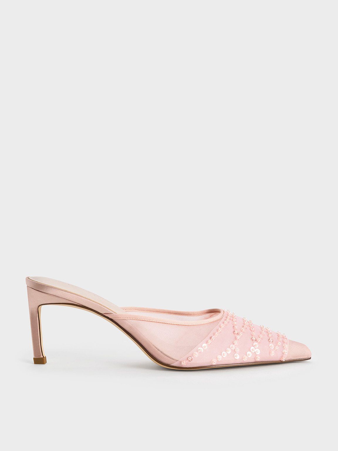 Charles & Keith - Mules à talon en maille et sequins - Charles & Keith - Modalova
