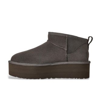 Classic Ultra Mini Platform Leather Ankle Boots foncé (39), Cuir, 5 à 8 cm, Aucun, Casuel - Ugg - Modalova