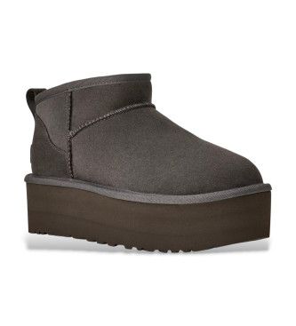 Classic Ultra Mini Platform Leather Ankle Boots foncé (39), Cuir, 5 à 8 cm, Aucun, Casuel - Ugg - Modalova