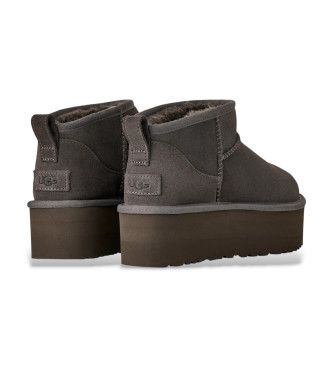 Classic Ultra Mini Platform Leather Ankle Boots foncé (39), Cuir, 5 à 8 cm, Aucun, Casuel - Ugg - Modalova