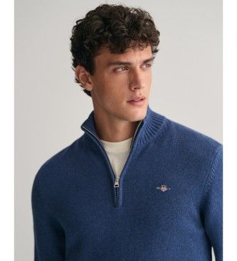 Pull demi-zip Casual (L), Casuel, Coton, Manche longue, Marine - Gant - Modalova
