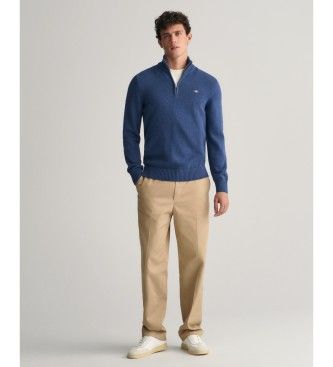 Pull demi-zip Casual (L), Casuel, Coton, Manche longue, Marine - Gant - Modalova