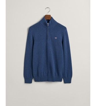 Pull demi-zip Casual (L), Casuel, Coton, Manche longue, Marine - Gant - Modalova