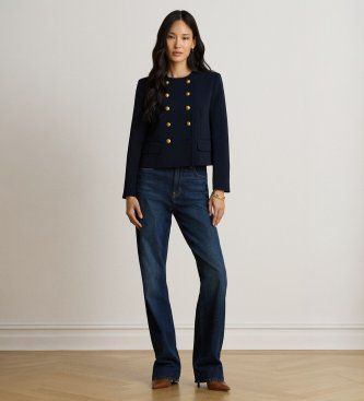 B24610002 Veste croisée en crêpe (36), Casuel, Classique, Polister recyclé - Lauren Ralph Lauren - Modalova