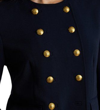 B24610002 Veste croisée en crêpe (36), Casuel, Classique, Polister recyclé - Lauren Ralph Lauren - Modalova