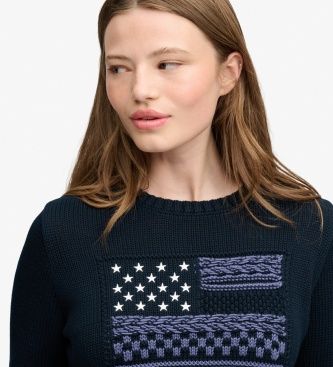 W6110755A Pull Jersey en Maille Torsadée avec Drapeau (S), Casuel, Coton - Superdry - Modalova