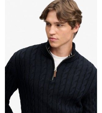 M6110661B Pull demi-zippé Cotton Classic Cable 1 2 (XXL), Casuel, Coton, Manche longue - Superdry - Modalova