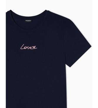 EW000408_AF19049 T-shirt Saint Valentine navy (XL), Homewear, Coton, Manche courte, Marine - Emporio Armani - Modalova