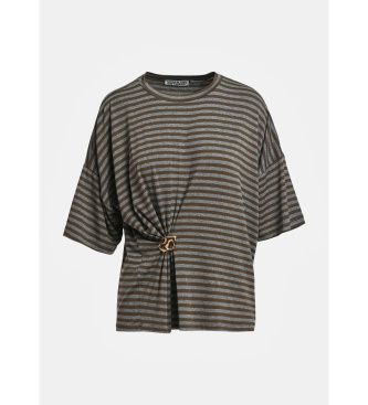 KRISS T-shirt rayé avec un bouton (XXS), Casuel, Viscose, Manche courte - Essentiel Antwerp - Modalova