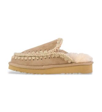 MU.FW101125A Sabots en cuir d'esquimau marron (36), Plat, Aucun, Casuel - Mou - Modalova