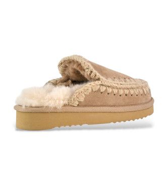 MU.FW101125A Sabots en cuir d'esquimau marron (36), Plat, Aucun, Casuel - Mou - Modalova