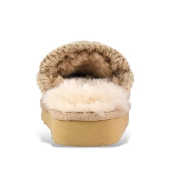 MU.FW101125A Sabots en cuir d'esquimau marron (36), Plat, Aucun, Casuel - Mou - Modalova