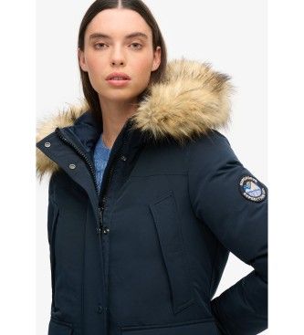 W5011786A Parka en fausse fourrure Everest (S), Polister recyclé, Durable, Marine - Superdry - Modalova
