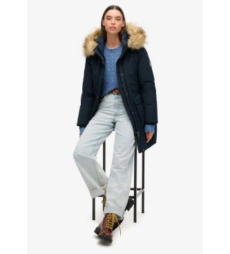 W5011786A Parka en fausse fourrure Everest (S), Polister recyclé, Durable, Marine - Superdry - Modalova