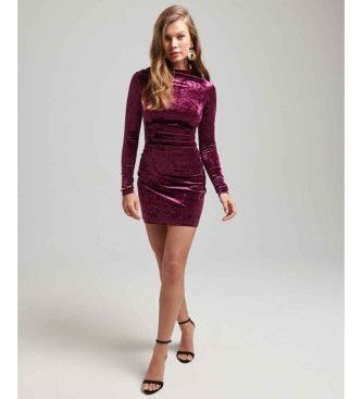 W8011367A Mini robe à manches longues en velours (XS), Fête, Polyester, Manche longue - Superdry - Modalova