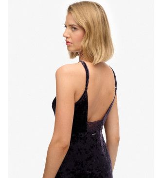 W8011985A Robe midi en velours avec dos en dentelle (M), Casuel, Fête, , Polyester, Sans manches / bretelles - Superdry - Modalova