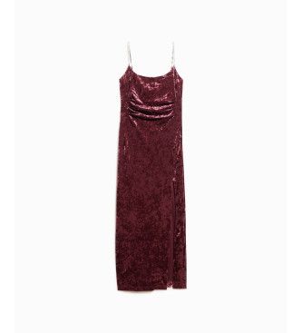 W8011729A Robe longue en velours Diamonte marron (S), Fête, , Polyester, Sans manches / bretelles - Superdry - Modalova
