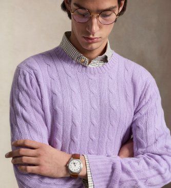 Le pull en cachemire à torsades lilas (XS), Casuel, , Manche longue - Polo Ralph Lauren - Modalova