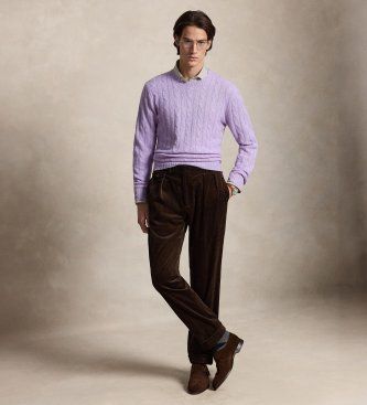 Le pull en cachemire à torsades lilas (XS), Casuel, , Manche longue - Polo Ralph Lauren - Modalova