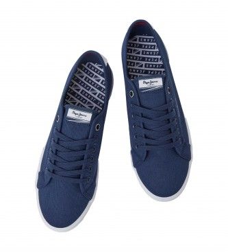 PMS30816 Sneakers basiques Brady (44), Tissu, Plat, Lacets, Casuel, Durable, Marine - Pepe Jeans - Modalova