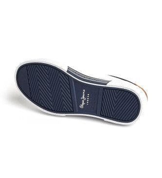 Pour garçon. PBS30569 Kenton Court Leather Sneakers (40), Cuir, Blanc, Plat, Lacets, Casuel, mode enfantine - Pepe Jeans - Modalova