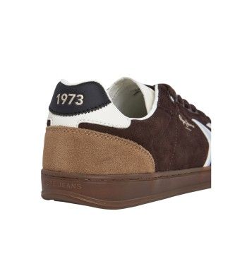PMS000009 Ball Mix Leather Sneakers brown (43), Cuir, , Plat, Lacets, Casuel - Pepe Jeans - Modalova
