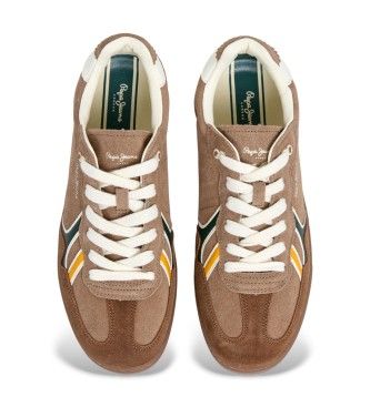 PMS000035 Ball Combi Leather Sneakers brown (43), Cuir, , Plat, Lacets, Casuel - Pepe Jeans - Modalova