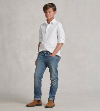 Pour garçon. 323677133001 Chemise Oxford iconique ((S) 6/7años= 136/138cm), Casuel, Manche longue, mode enfantine - Polo Ralph Lauren - Modalova