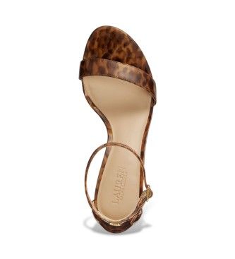 P15743001 Sandales Allie en écaille à talons moyens bruns (36), Cuir, Marron, 5 à 8 cm, Boucle, Casuel, F - Lauren Ralph Lauren - Modalova