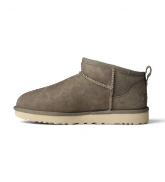 Leather Ankle Boots Classic Ultra Mini brown greenish brown (36), Cuir, Marron, Plat, Aucun, Casuel - Ugg - Modalova