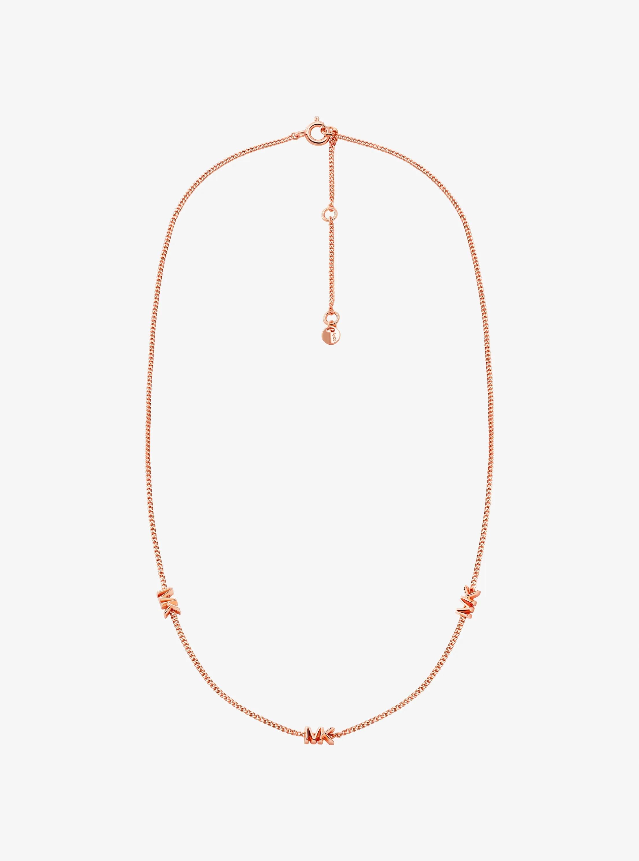 MK Collier à logo en argent sterling plaqué en métal précieux - Michael Kors - Modalova