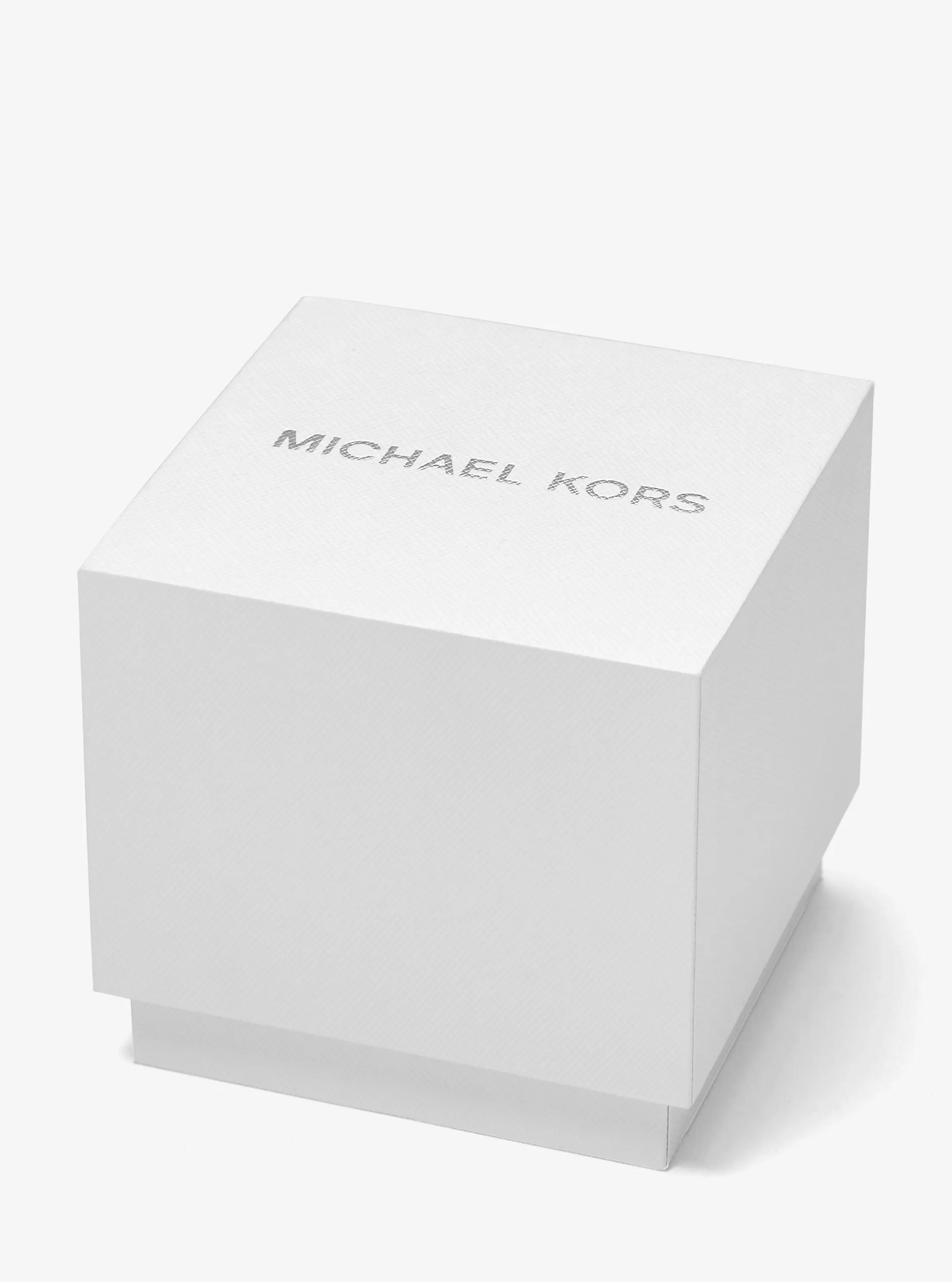 MK Coffret cadeau montre surdimensionnée Lexington ée et porte-cartes en cuir effet crocodile en relief - Michael Kors - Modalova