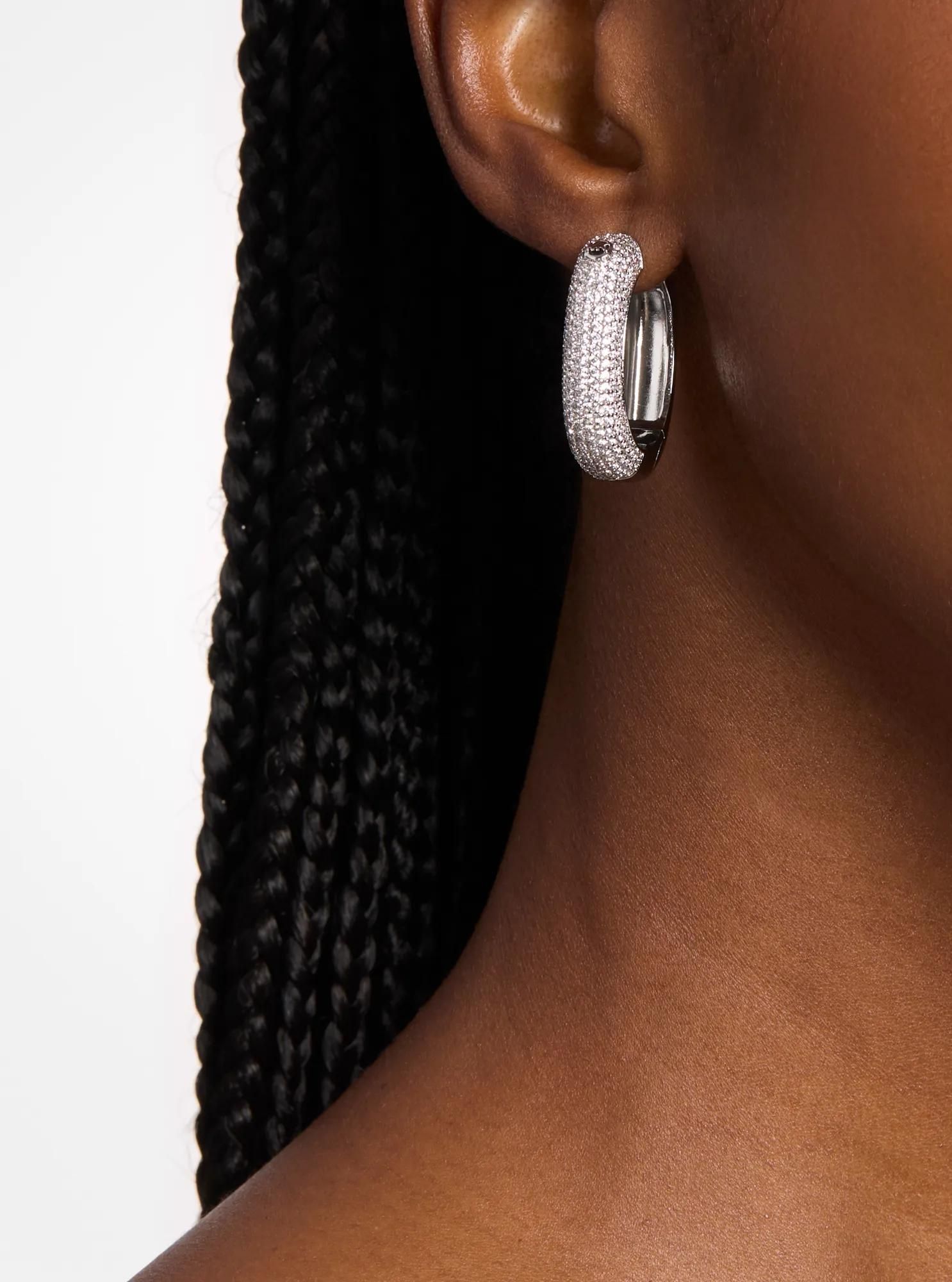 MK Boucles d'oreilles créoles carrées à pierres pavées - Michael Kors - Modalova