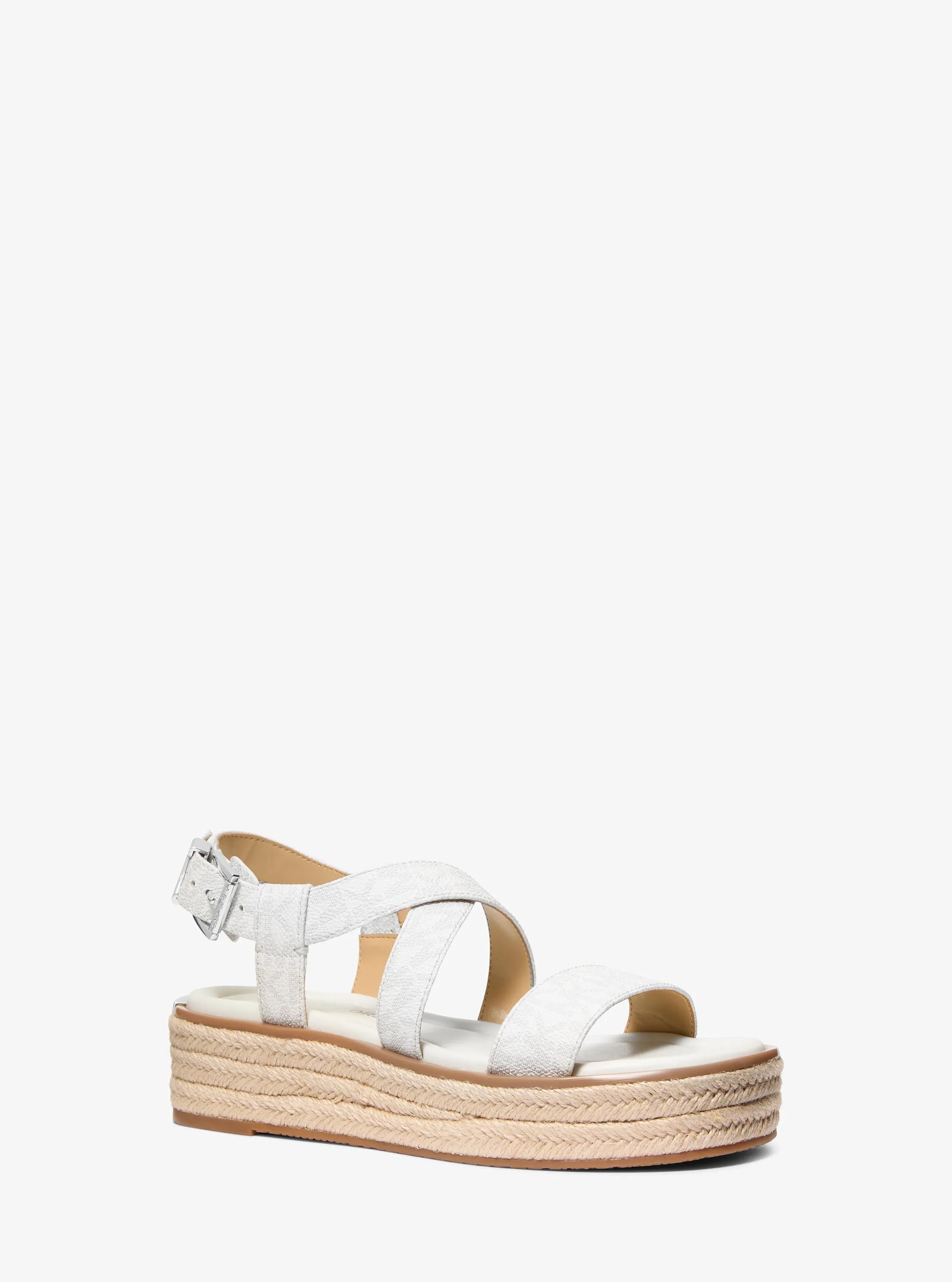 MK Sandale espadrille Lynn avec semelle compensée et logo Signature - Michael Kors - MICHAEL Michael Kors - Modalova
