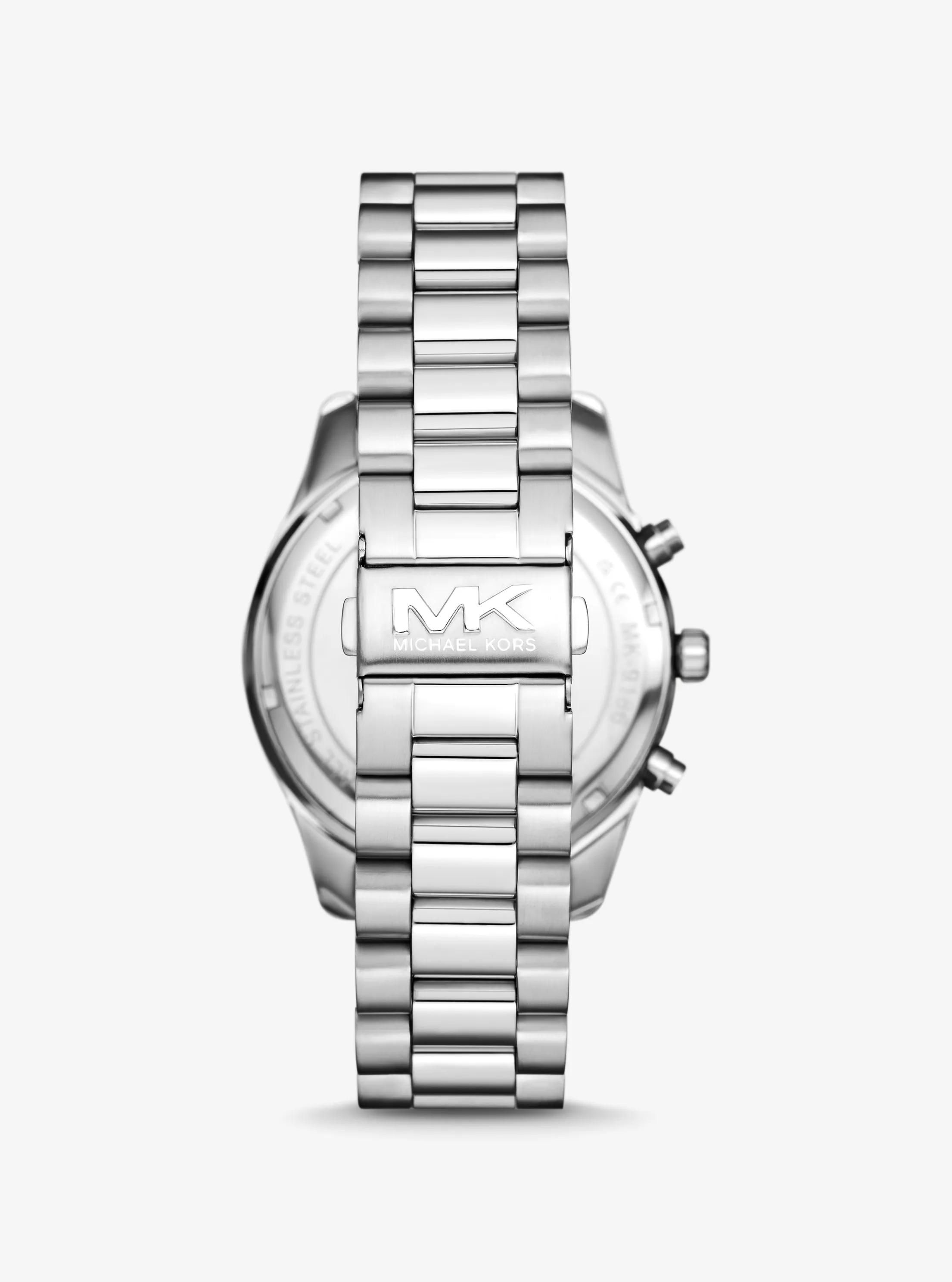 MK Coffret cadeau montre surdimensionnée Lexington ée et porte-cartes en cuir effet crocodile en relief - Michael Kors - Modalova