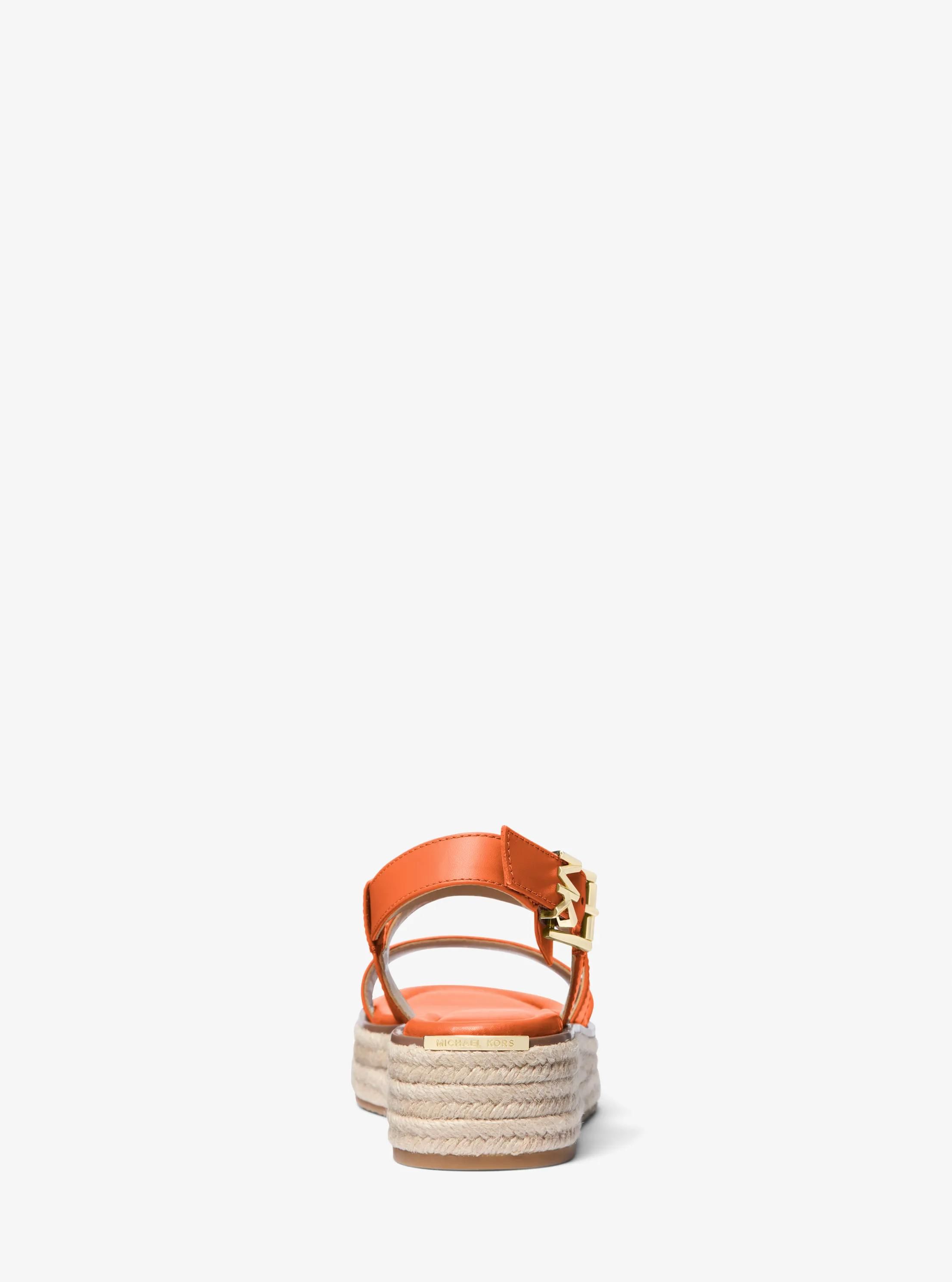 MK Sandale espadrille Lynn en cuir à semelle compensée - Michael Kors - MICHAEL Michael Kors - Modalova