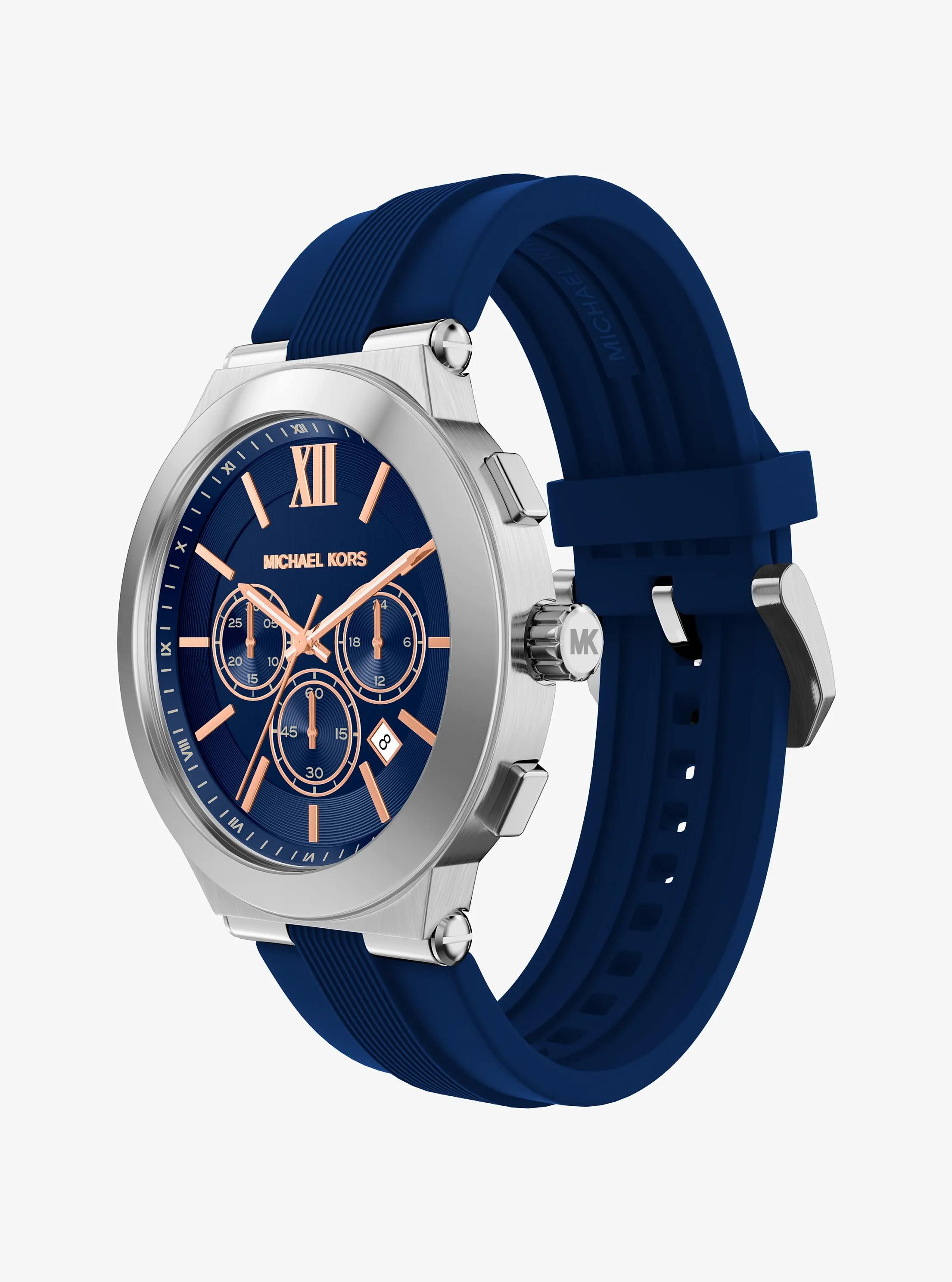 MK Montre Billie argentée surdimensionnée avec bracelet en silicone - Michael Kors - Modalova