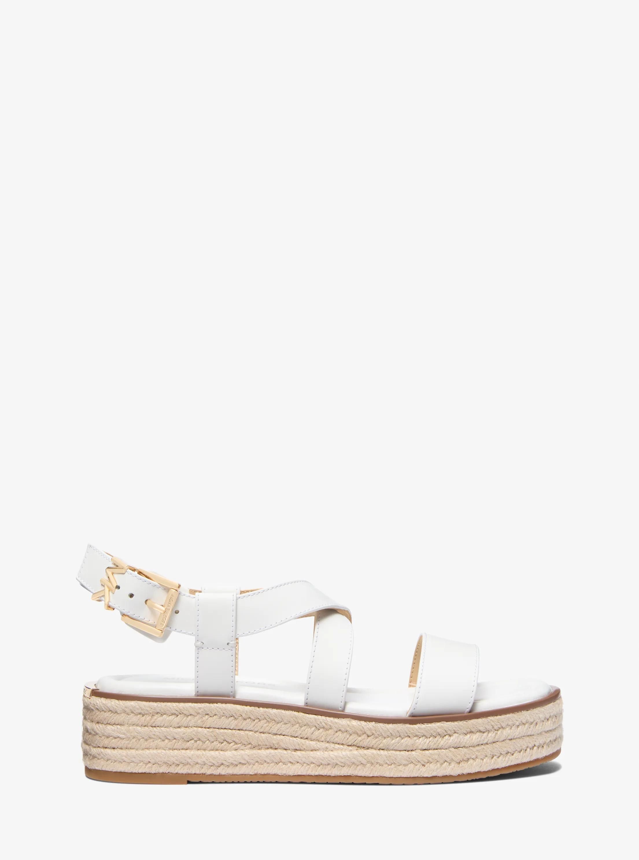 MK Sandale espadrille Lynn en cuir à semelle compensée - Michael Kors - MICHAEL Michael Kors - Modalova