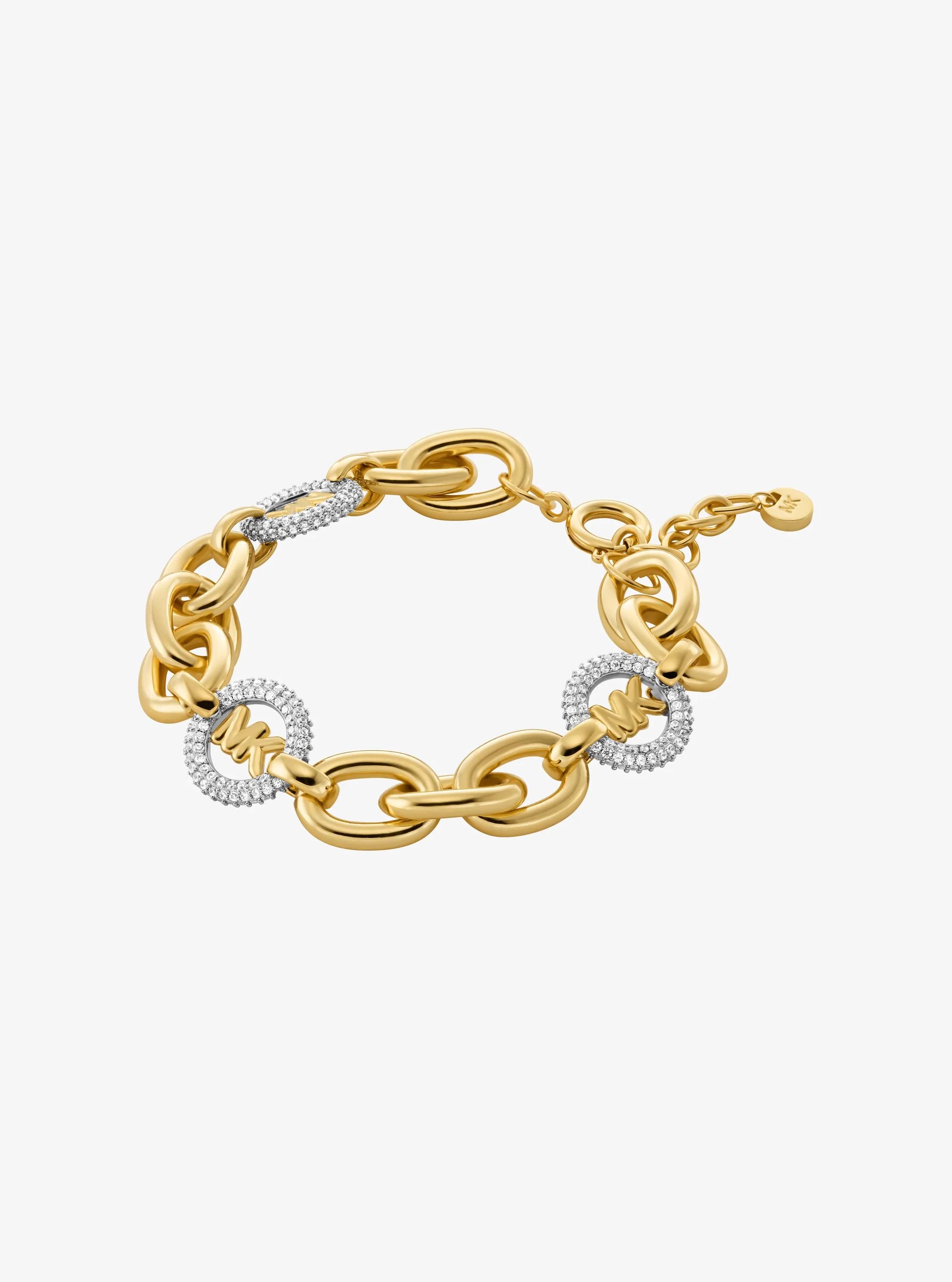 MK Bracelet à maillons et breloque logo à pierres pavées - Michael Kors - Modalova