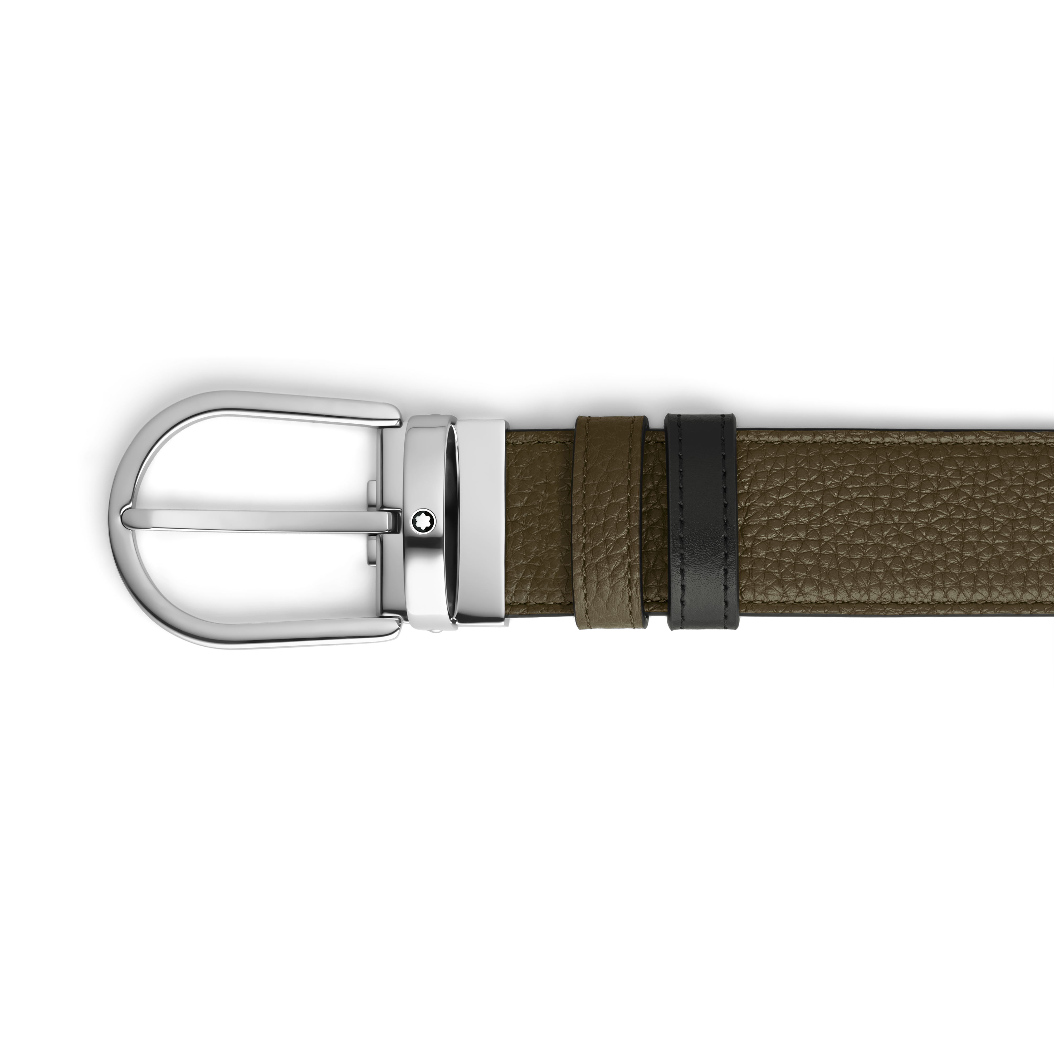 Ceinture réversible à boucle fer à cheval de 35 mm en cuir kaki/noir - | - Cuir - MB222405 - Ceintures - MONTBLANC - Modalova