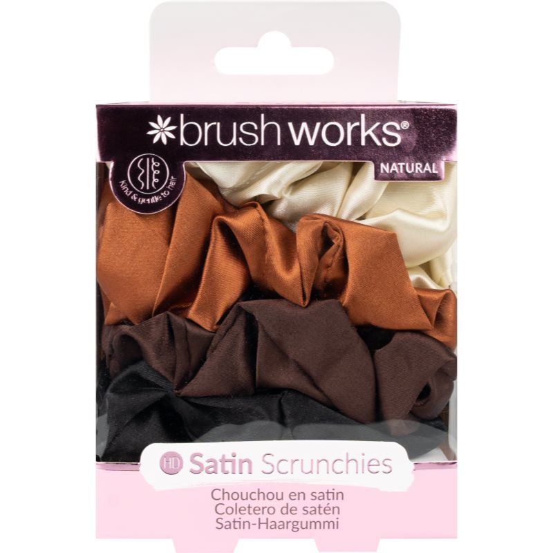 Satin Scrunchies Natural élastiques à cheveux - Brushworks - Modalova