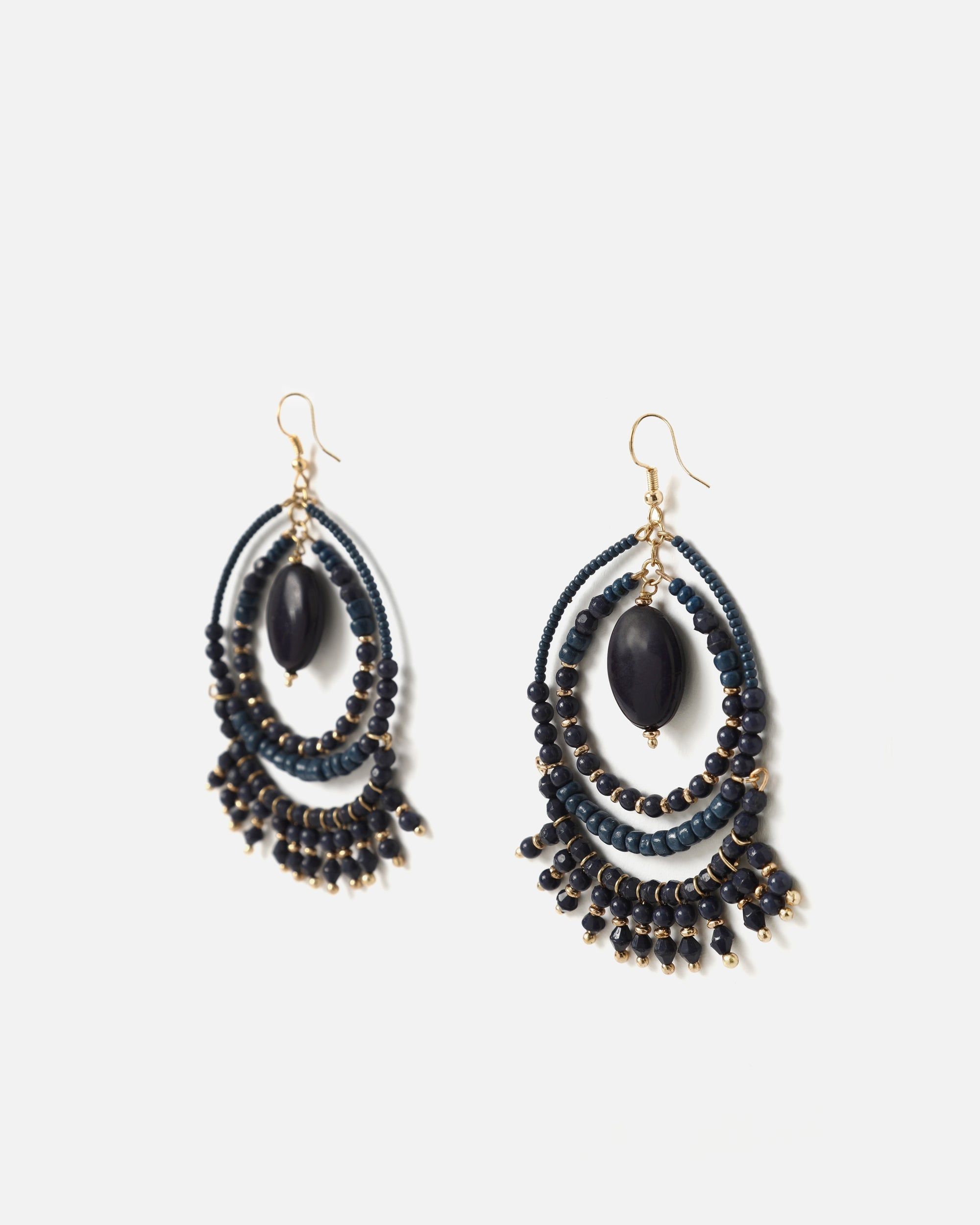 Hana boucles d'oreilles longues ovales - Misako - Modalova