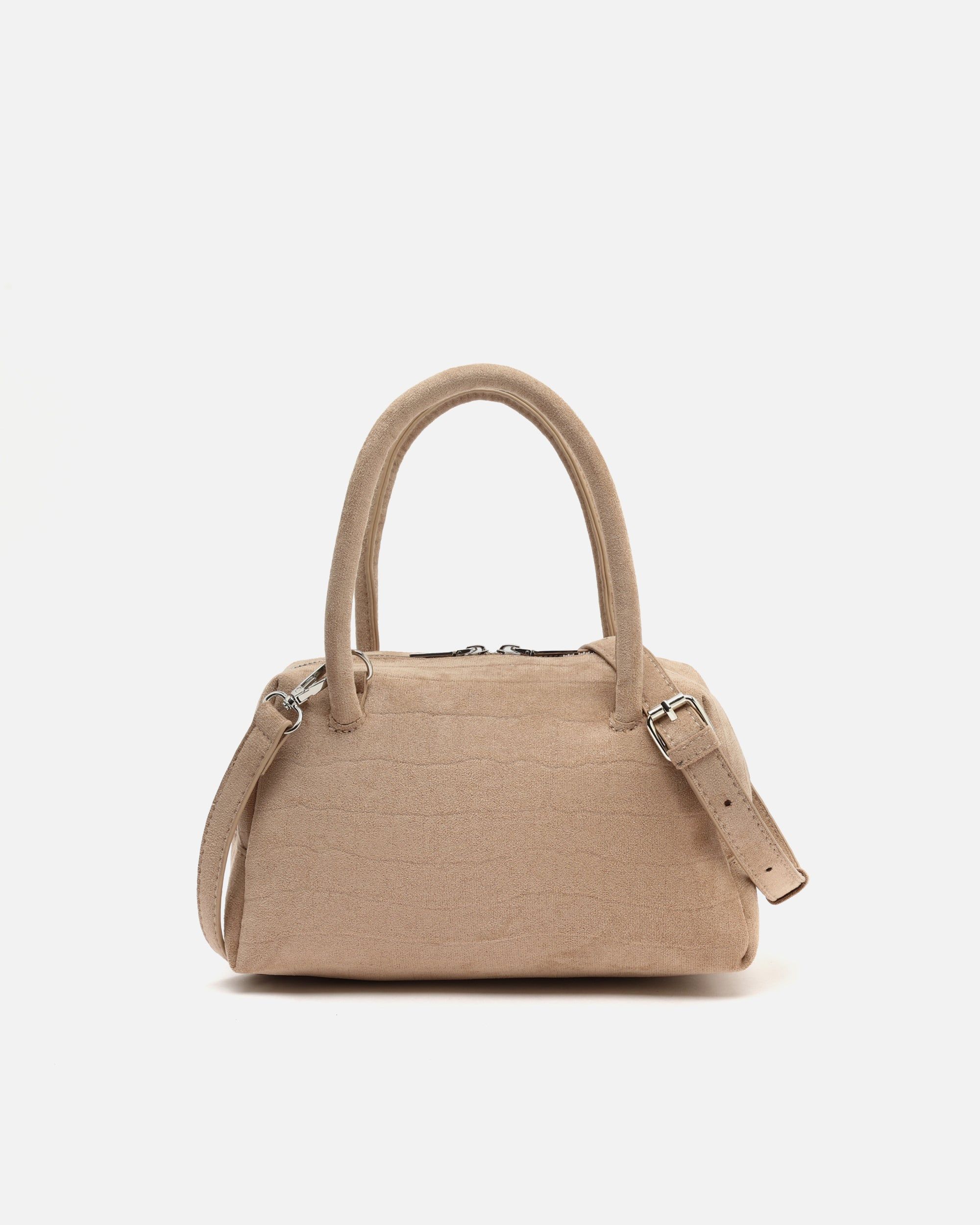 Sac à main Croquito effet daim avec imprimé animalier et bandoulière amovible - Misako - Modalova