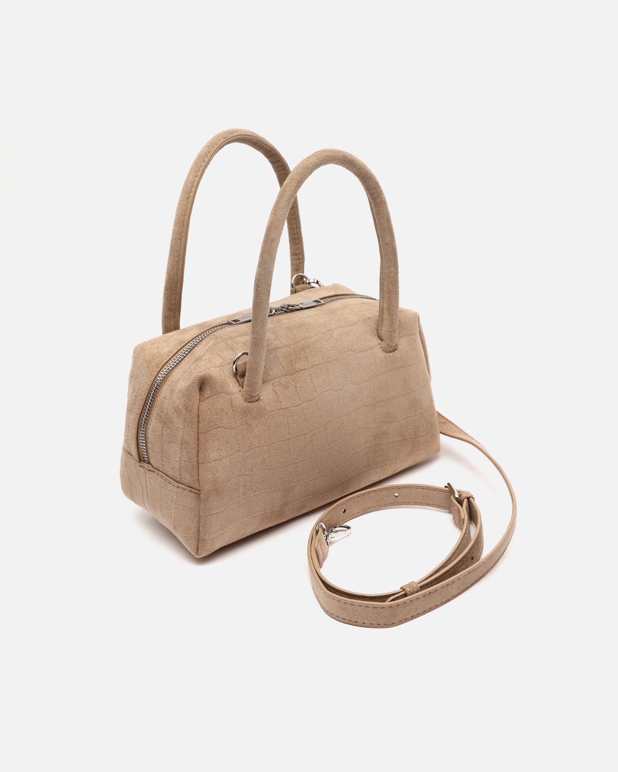 Sac à main Croquito effet daim avec imprimé animalier et bandoulière amovible - Misako - Modalova