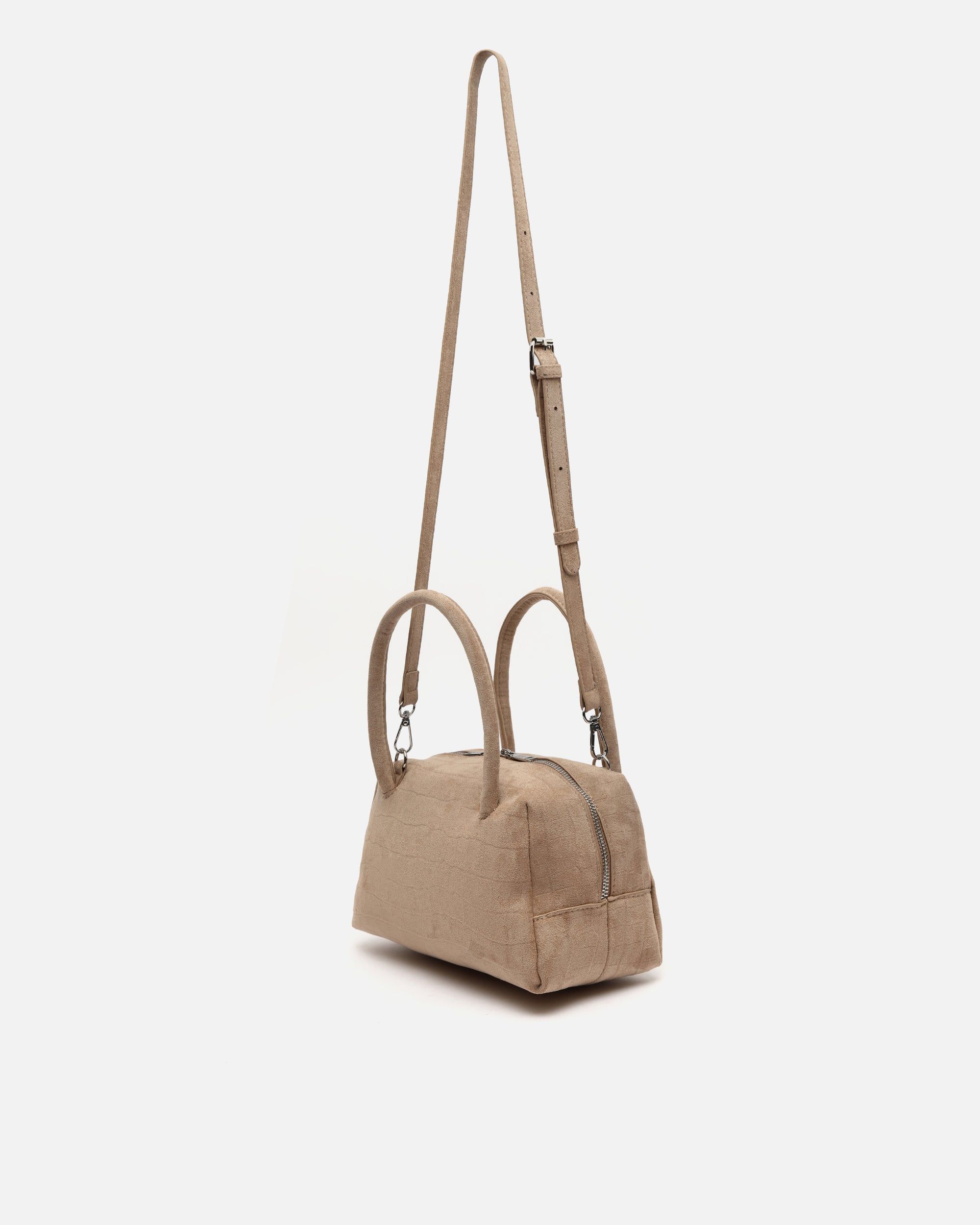 Sac à main Croquito effet daim avec imprimé animalier et bandoulière amovible - Misako - Modalova