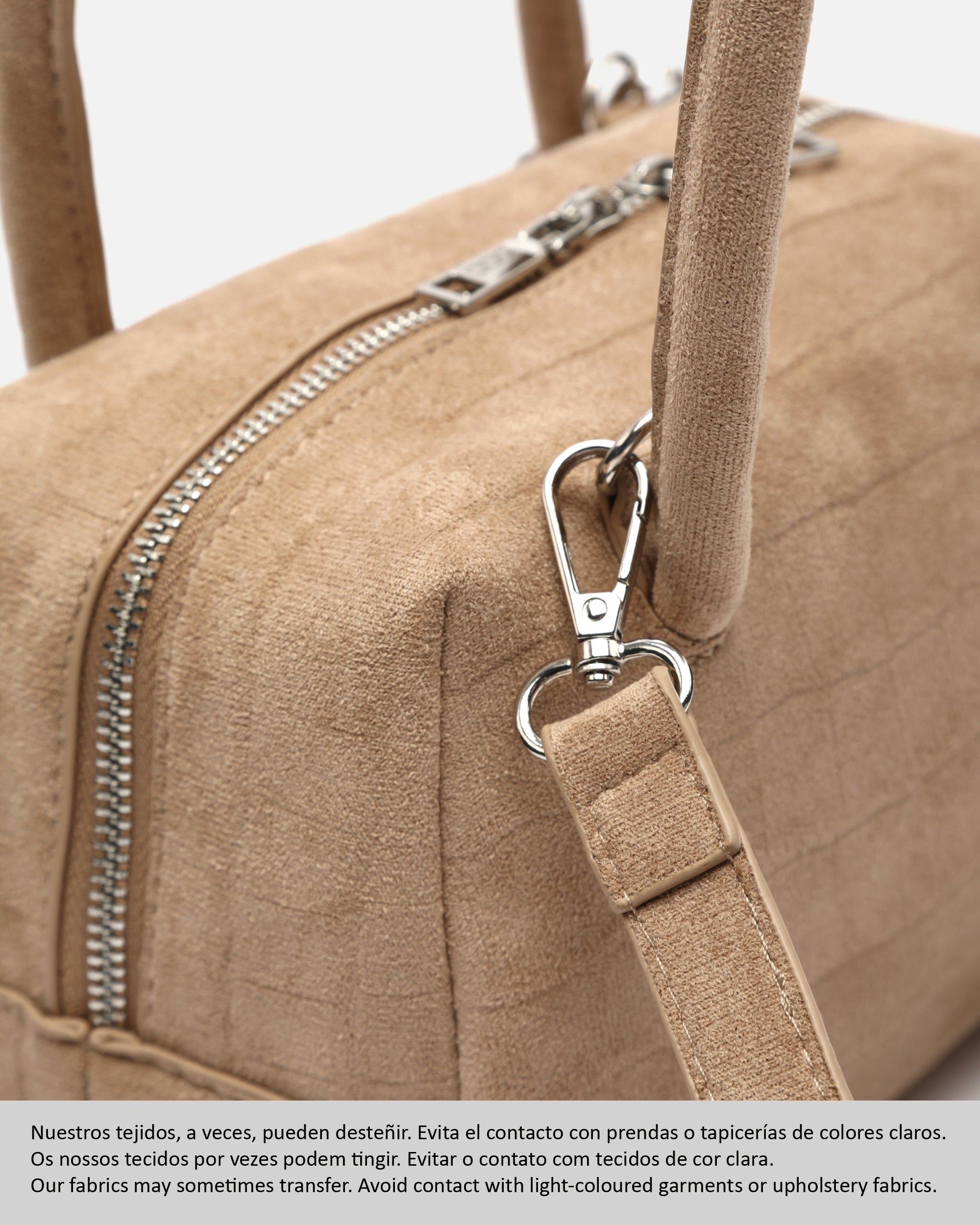 Sac à main Croquito effet daim avec imprimé animalier et bandoulière amovible - Misako - Modalova