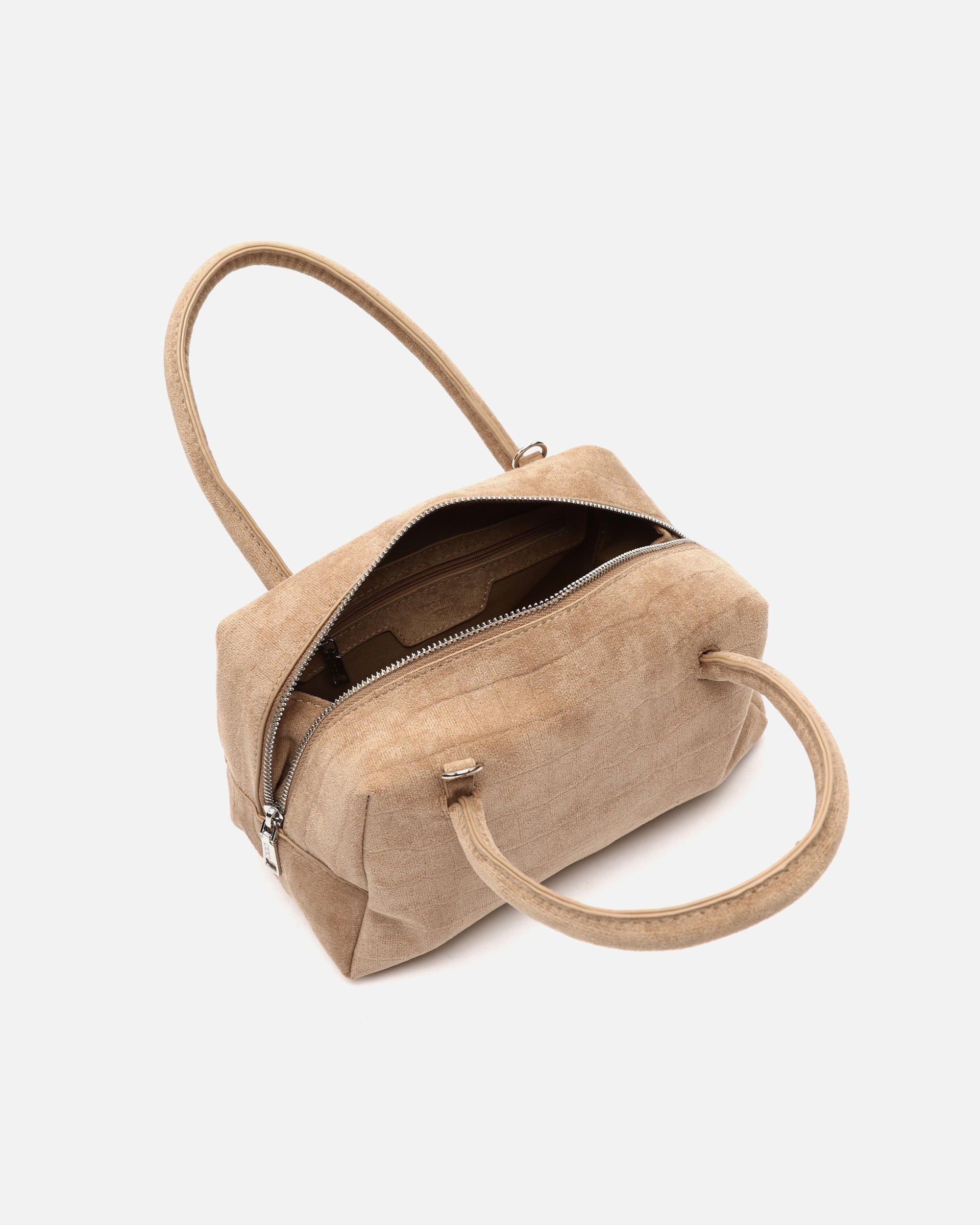 Sac à main Croquito effet daim avec imprimé animalier et bandoulière amovible - Misako - Modalova