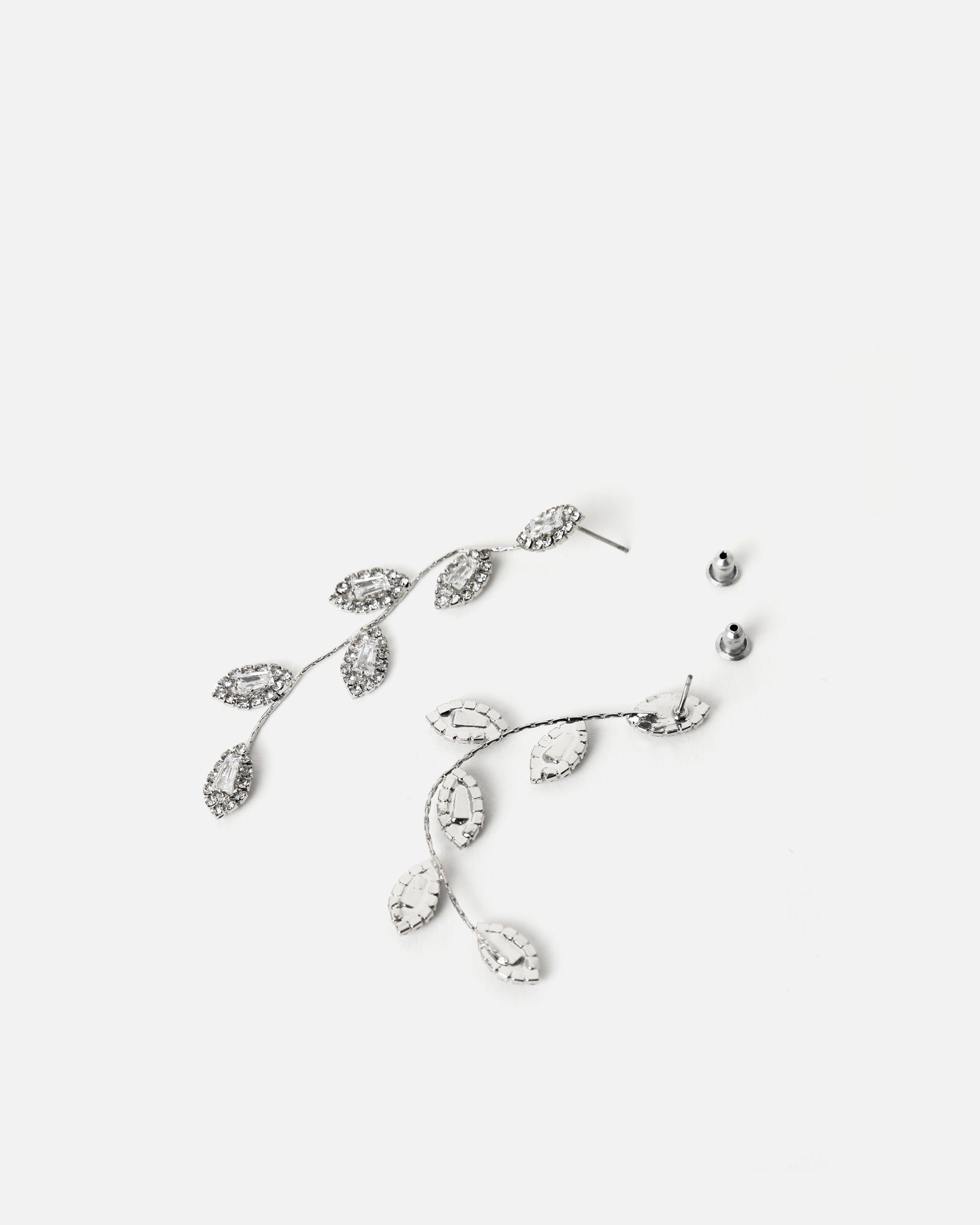 Boucles d'oreilles longues pendantes avec strass - Misako - Modalova