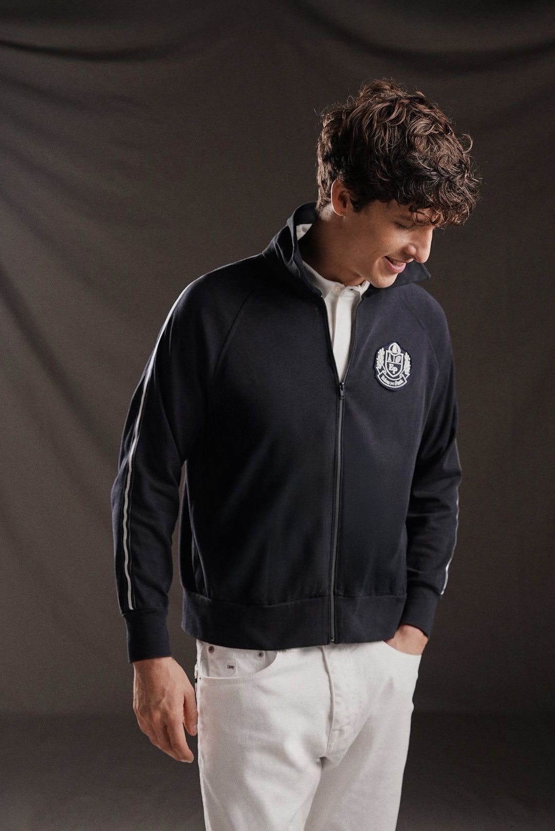 Veste Zippée Pap'atelier Marine À Écusson - Eden Park - Modalova