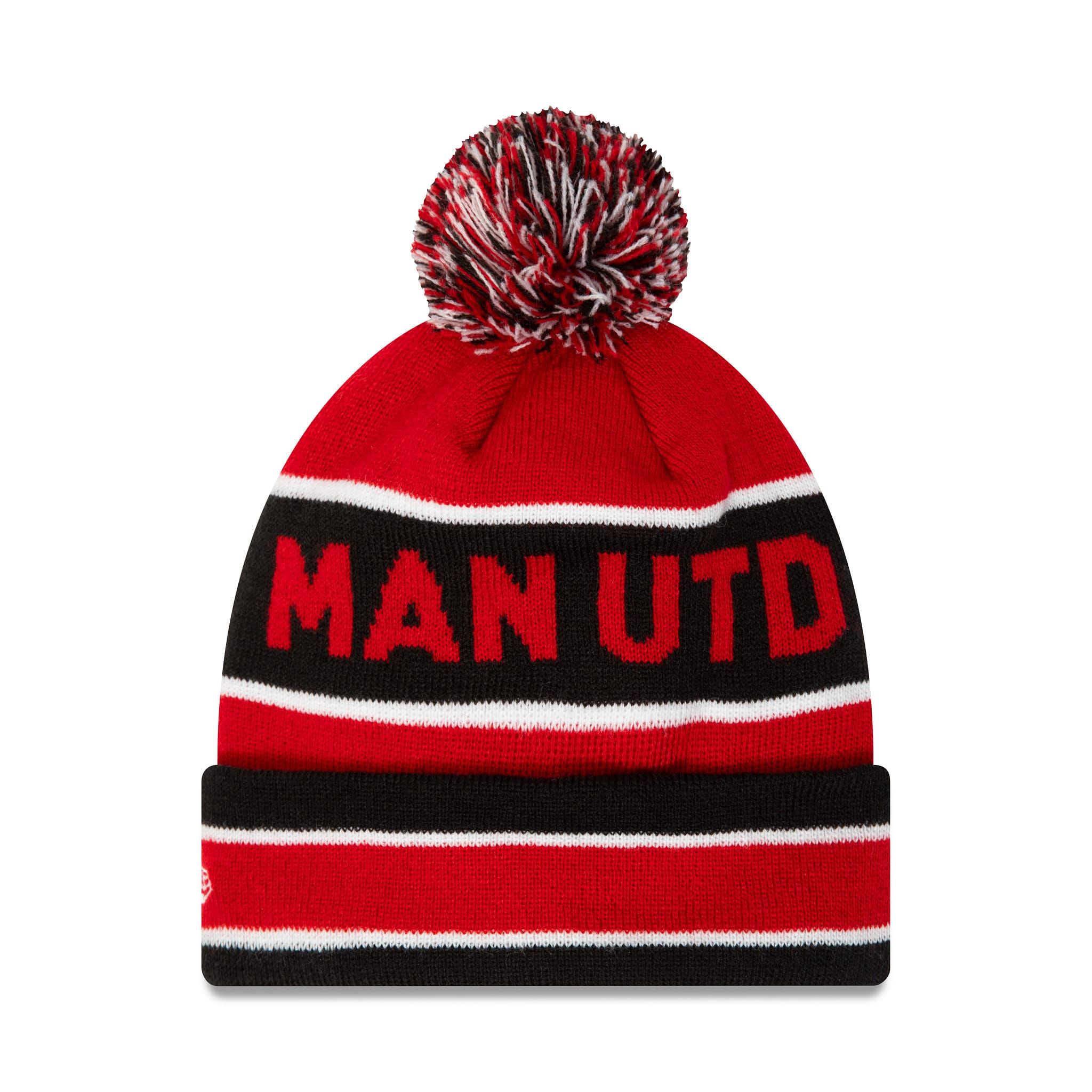 Bonnet à Pompon Manchester United Rayures Rouge unisex - New Era Cap - Modalova